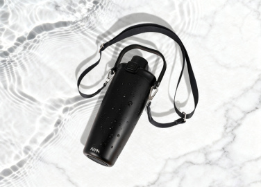 Logotrade promotional products photo of: Avira Ayala RCS re-steel duosip lockable crossbody tumbler