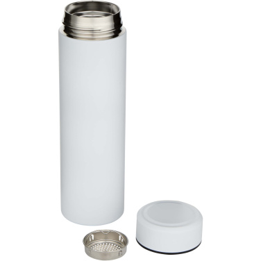 Logo trade promotional merchandise image of: Taylor 450 ml double wall stainless steel flask with tea strainer