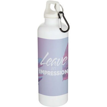Logo trade promotional giveaway photo of: Oregon 750 ml solid colour RCS recycled plastic water bottle with carabiner