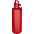 Oregon 750 ml solid colour RCS recycled plastic water bottle with carabiner, Red