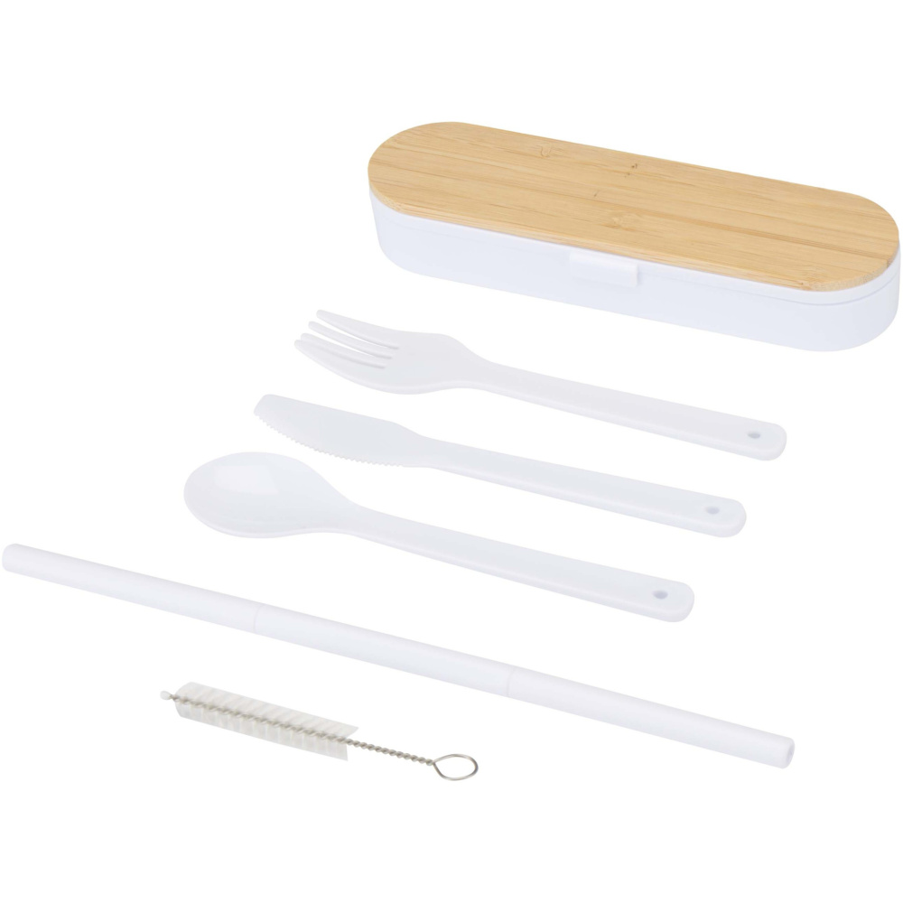 Logo trade promotional products image of: Runa cutlery set with bamboo lid