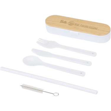 Logo trade promotional merchandise photo of: Runa cutlery set with bamboo lid