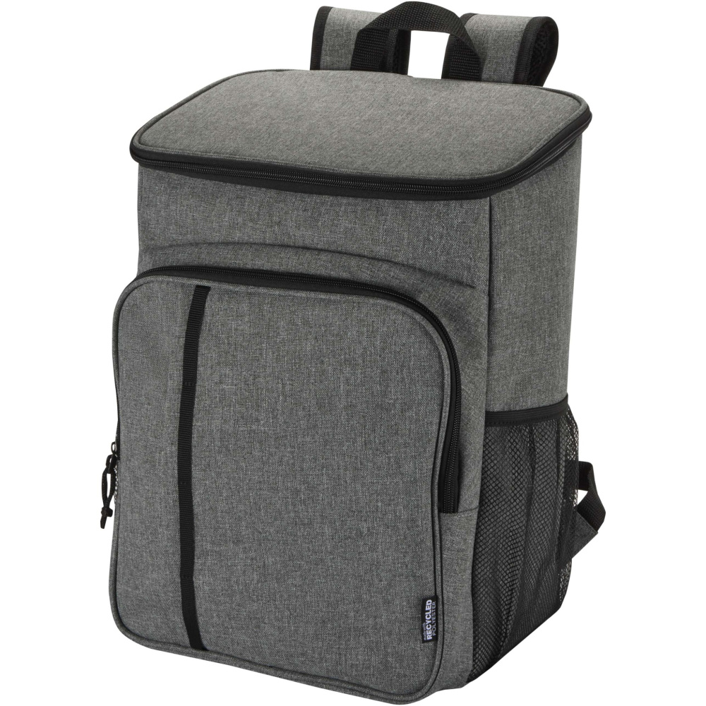 Logo trade promotional merchandise photo of: Tundra GRS recycled picnic cooler backpack with cutlery set 20L