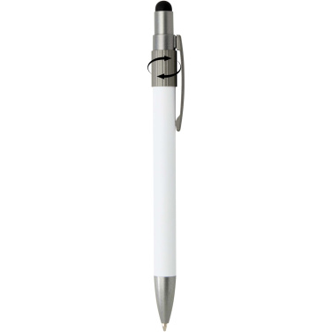 Logo trade promotional merchandise photo of: Rill RCS recycled ballpoint pen with stylus and fidget spinner (black ink)
