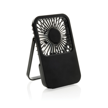 Logo trade corporate gifts picture of: Aervina RCS recycled plastic re-chargeable desk fan