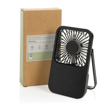 Logotrade promotional products photo of: Aervina RCS recycled plastic re-chargeable desk fan
