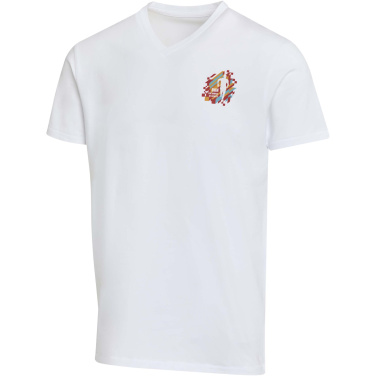 Logotrade promotional giveaway image of: Balfour 200 g/m² short sleeve v-neck unisex OCS organic t-shirt