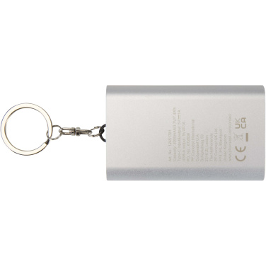 Logotrade business gift image of: Arcturus 2000 mAh recycled aluminium power bank with keychain