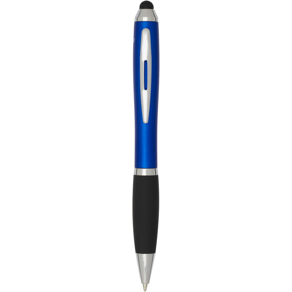 Logo trade promotional merchandise photo of: Nash RCS recycled plastic stylus ballpoint pen (blue ink)