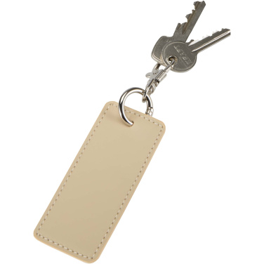 Logo trade promotional merchandise photo of: Resi Plus GRS recycled rectangle charm keychain