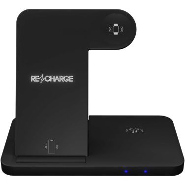 Logo trade promotional products picture of: SCX.design W28 3-in-1 wireless charging base with phone stand