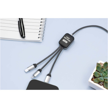 Logotrade promotional giveaway image of: SCX.design C33 60W Type-C charging cable with dual light-up logo