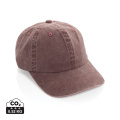 BEAU AWARE™ Washed 6 panel 270gsm cotton twill cap, red