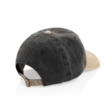 Logo trade advertising products picture of: BEAU AWARE™ Washed 6 panel 270gsm cotton twill two tone cap