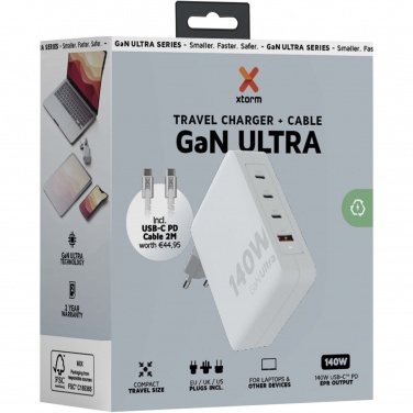 Logotrade reklaamkingituse foto: Xtorm XVC2140 GaN Ultra 140 W reisilaadija 240 W USB-C PD kaabliga