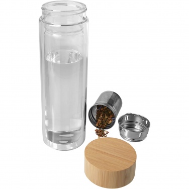 Logotrade reklaamkingituse foto: Bailey 400 ml borsilikaatklaasist infusioonipudel bambusest kaanega