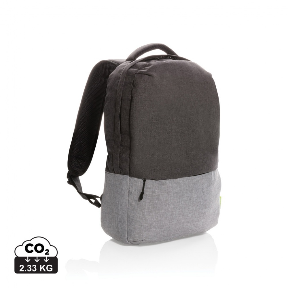 Logotrade reklaamtoote foto: Duo värviline RPET 15,6" RFID sülearvuti seljakott PVC-vaba