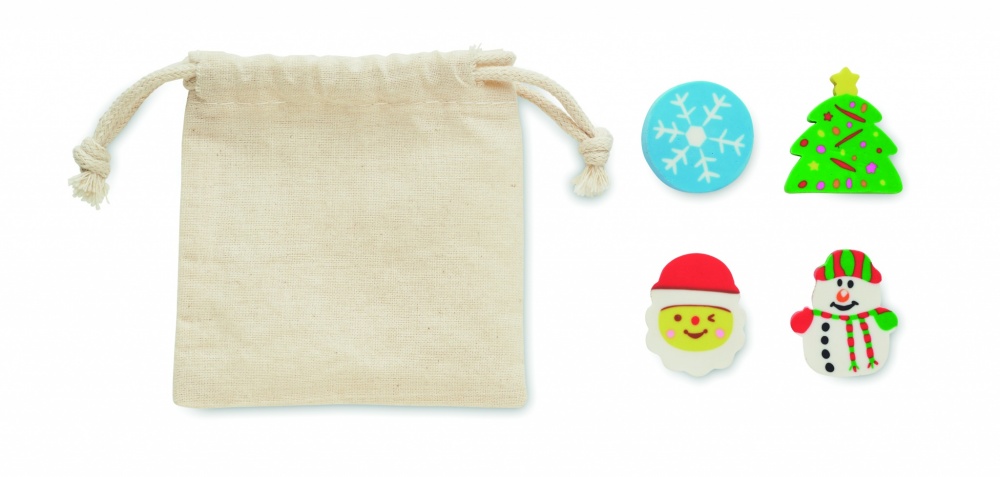 Logo trade reklaamkingitused foto: Komplektis 4 jõuluteemalist kustukummi