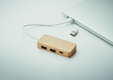 Logo trade meene pilt: Bambusest USB 3 pordiga jaotur