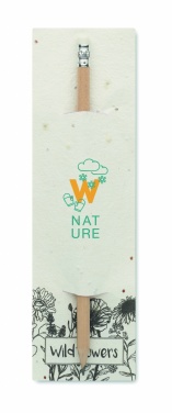 Logo trade reklaamkingituse pilt: Naturaalne pliiats seemnetega kotis