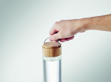 Logo trade meene pilt: Klaaspudel 500ml bambusest kaas