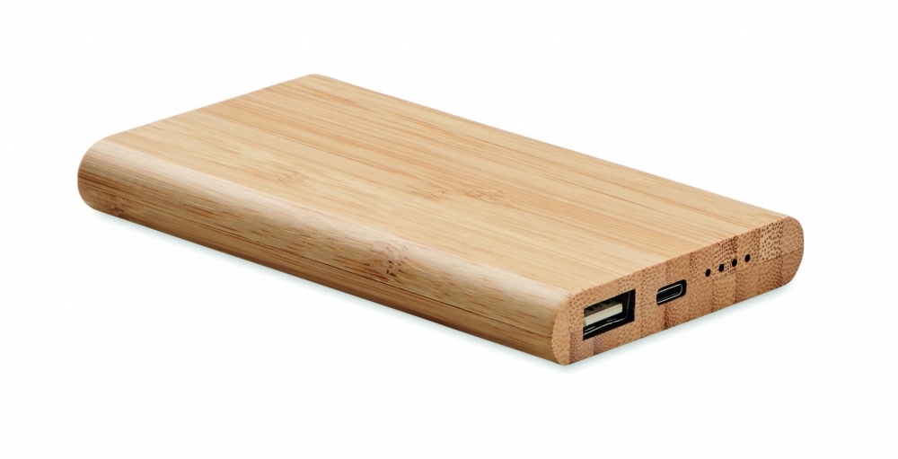 Logotrade ärikingituse foto: 4000 mAh bambusest akupank