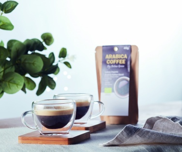 Logo trade reklaamtooted foto: Komplektis 2 kahekordse seinaga espressotassid