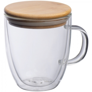 Logo trade firmakingituse pilt: Topeltseinaga klaasist tass GERTHE 350 ml