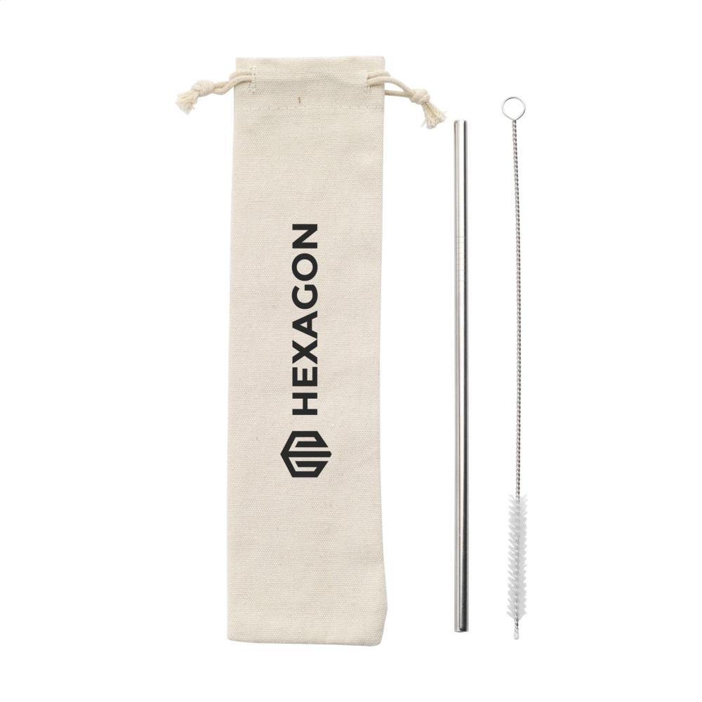 Logotrade firmakingituse foto: Korduvkasutatav ECO Straw Set roostevabast terasest joogikõrs