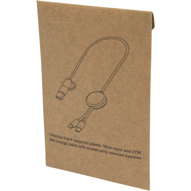 Logotrade ärikingid pilt: Chechia viis-ühes taaskasutatud plastist kiirlaadimiskaabel bambusdetailidega