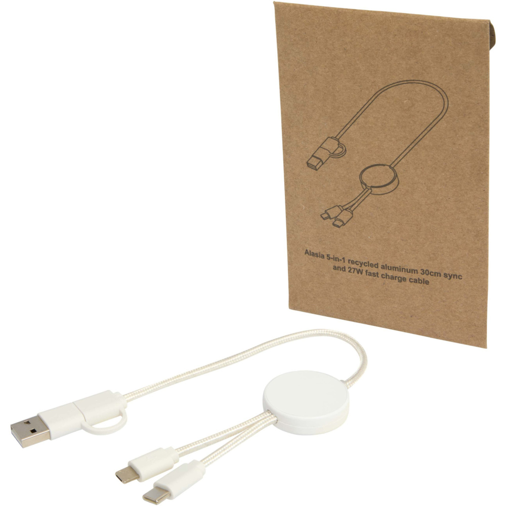 Logotrade reklaamkingi foto: Citala 5-in-1 taaskasutatud plastist 30 cm kiirlaadimiskaabel