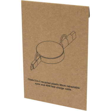 Logo trade ärikingituse pilt: Citala 5-in-1 taaskasutatud plastist 90 cm kiirlaadimiskaabel