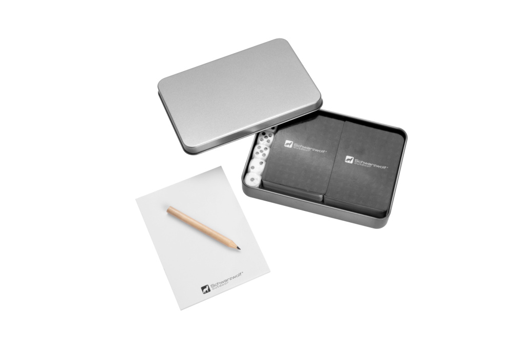 Logotrade ärikingi foto: Mängukaartide ja täringukomplekt MURRAY Schwarzwolf