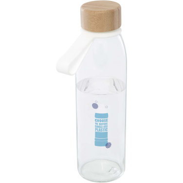 Logotrade firmakingi foto: Porto 500 ml klaasist veepudel bambusest korgiga