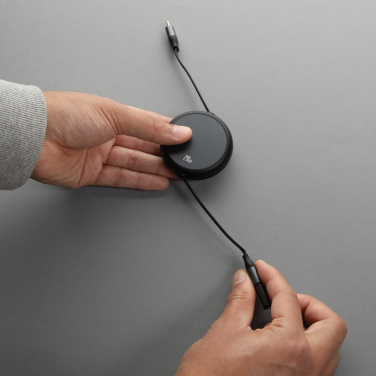 Logo trade reklaamtoote pilt: Terra RCS alumiiniumist sissetõmmatav 240W 2-in-1 kaabel