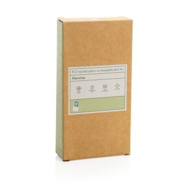 Logo trade meene pilt: Aervina RCS taaskasutatud plastist laetav lauaventilaator