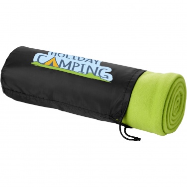 Logo trade mainoslahjat tuotekuva: Huggy-fleecepeitto pussissa