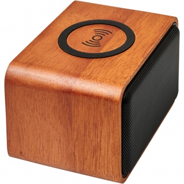 Logotrade mainostuotet kuva: Wooden-kaiutin 3W ja langaton latausalusta