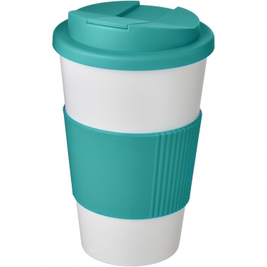 Logotrade mainostuote tuotekuva: Americano® 350 ml muki, läikyttämätön kansi, grippi