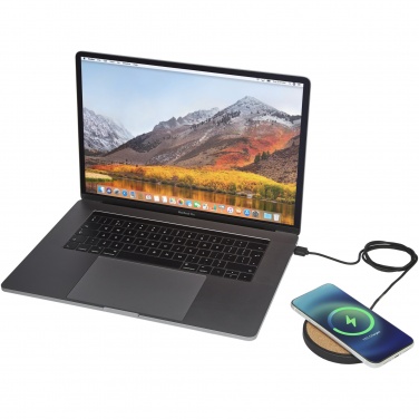 Logotrade mainostuote tuotekuva: Kivi-latausalusta, langaton, 10 W, kalkkikivi-/korkkimateriaalia