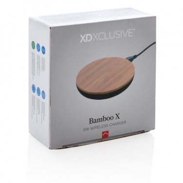 Logotrade liikelahja mainoslahja kuva: Langaton, 5 W:n Bamboo X -laturi