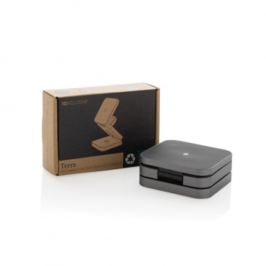 Logotrade mainoslahja tuotekuva: Terra 3in1 15W taitettava virtapankki RCS kierrätysalumiinia