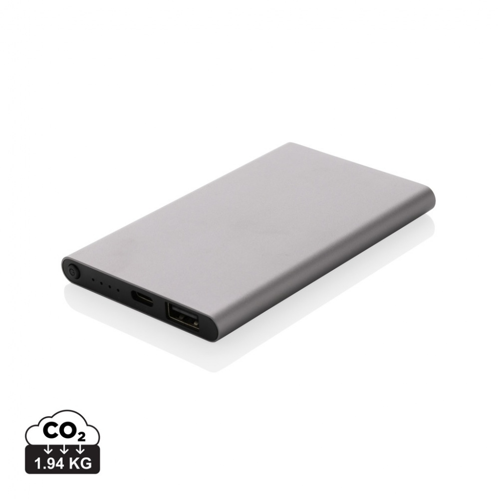 Logotrade mainoslahja tuotekuva: 4000mAh virtapankki USB-C:llä RCS muovista/alumiinista