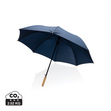 Logotrade mainostuote tuotekuva: 27" Impact AWARE™ RPET 190T auto-open bambusateenvarjo