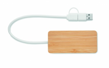 Logotrade liikelahja mainoslahja kuva: 3 portin USB-keskitin bambua