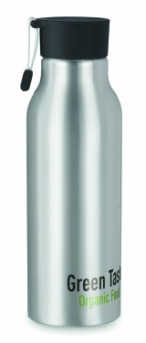 Logotrade mainoslahja ja liikelahja kuva: Yksiseinäinen 500 ml alumiinipullo, PP korkki ja silikoninen hihna mukautettavalla painatuksella