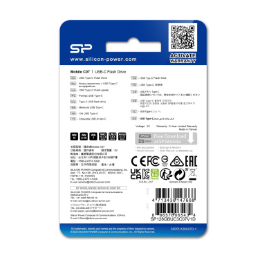 Logo trade liikelahja mainoslahja tuotekuva: PENDRIVE SILICON POWER MOBILE - C07 3.2 32GB