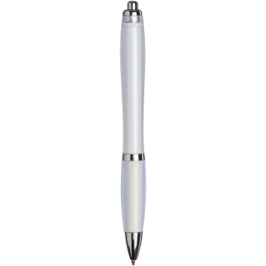Logo trade mainoslahja ja liikelahja tuotekuva: Curvy ballpoint pen with frosted barrel and grip