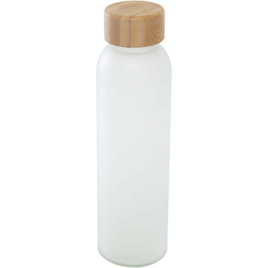 Logo trade liikelahja mainoslahja tuotekuva: Lume 500 ml:n himmeä natronkalkkilasipullo, jossa on bambukansi