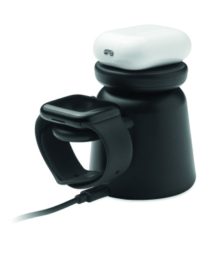 Logotrade mainoslahja tuotekuva: 3 in 1 langaton laturi 15W